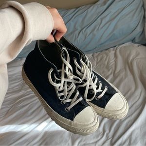 OG Converse ripple bottom platforms black high top size 6